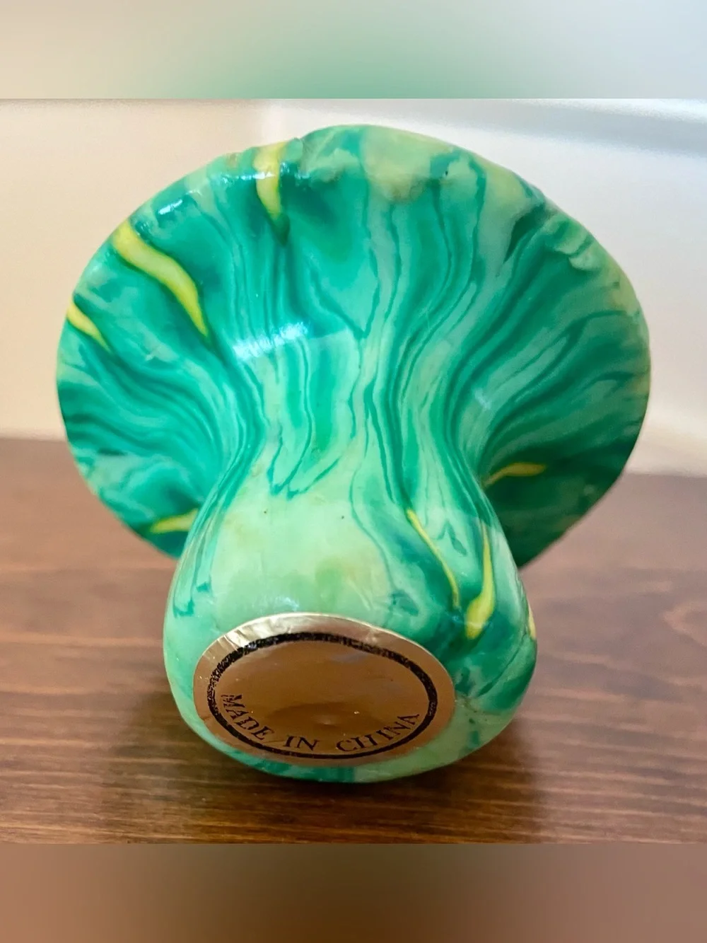 Vintage Psychedelic Mushroom + Ladybug Candle - Green & Blue (UNBURNED) Y2K